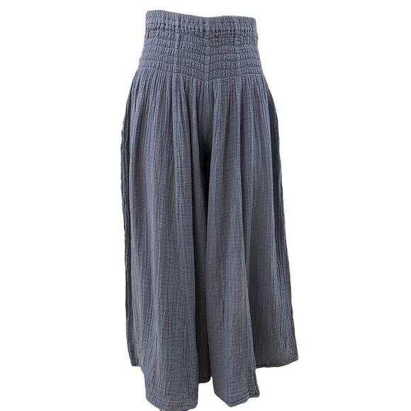 Cloth + Lace ~Sky Blue Shirred Elastic Waist Pant ~lightweight gauze fabric ~S/M - Picture 6 of 15